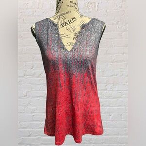 Stylish Red and Gray Tank Top